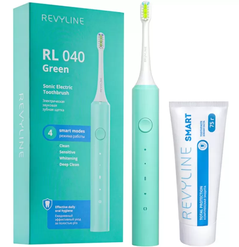 Звуковая щетка RL040 Green с пастой Smart от Revyline,  недорого