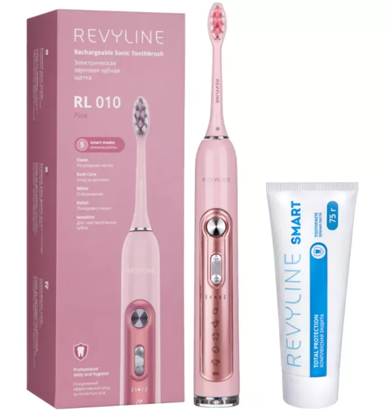 Набор электрическая щетка Revyline RL010 Pink и паста Smart